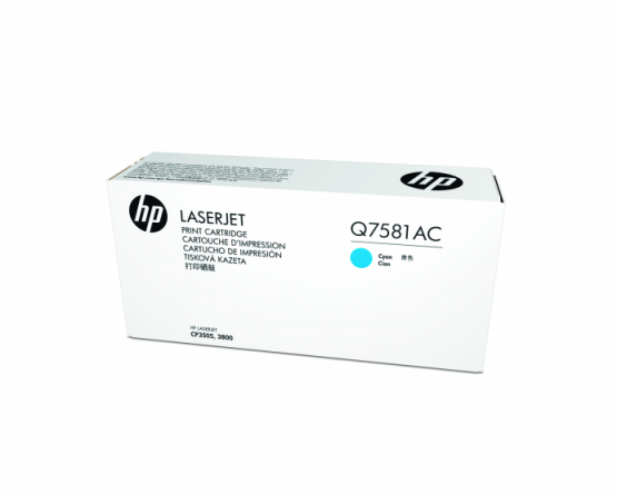 HP CLJ 3800/CP3505 Cyan Orginal Contract Toner Cartridge (Q7581AC) 