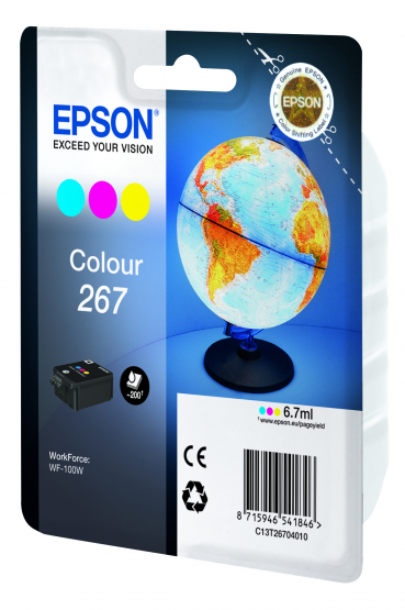 Epson 267 (Globe) Tri-Colour Ink Cartridge - Cyan, Magenta, Yellow (C13T26704010) 
