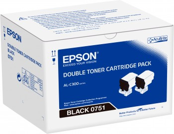 Epson S050751 Black Toner Cartridge Twin Pack (C13S050751) 