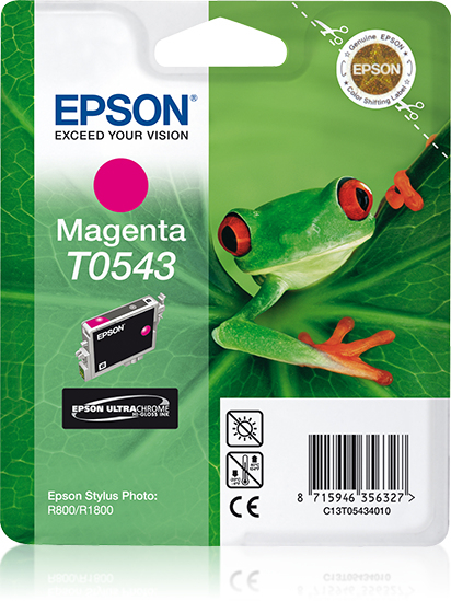 Epson T0543 (Frog) Magenta Ink Cartridge - Ultra Chrome Hi-Gloss (C13T05434010) 