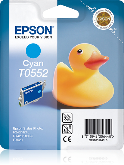 Epson T0552 (Duck) Cyan Ink Cartridge (C13T05524010) 