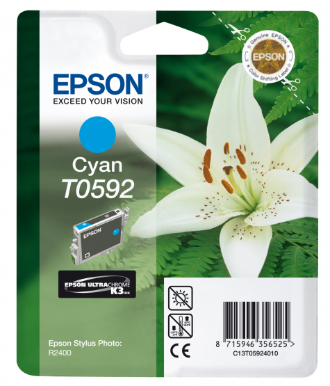 Epson T0592 (Lily) Cyan Ink Cartridge - Ultra Chrome K3(C13T05924010) 