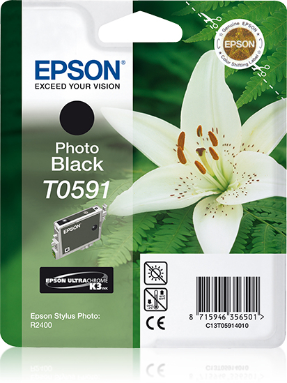 Epson T0591 (Lily) Photo Black Ink Cartridge - Ultra Chrome K3 (C13T05914010) 