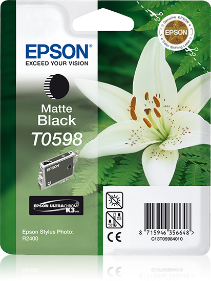Epson T0598 (Lily) Matte Black Ink Cartridge - Ultra Chrome K3 (C13T05984010) 