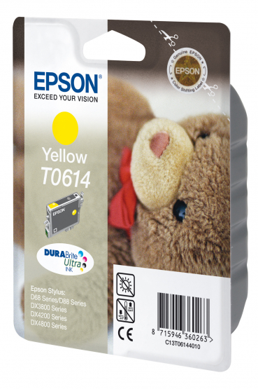 Epson T061 (Teddybear) Yellow Ink Cartridge - DURABrite Ultra Ink (C13T06144010) 