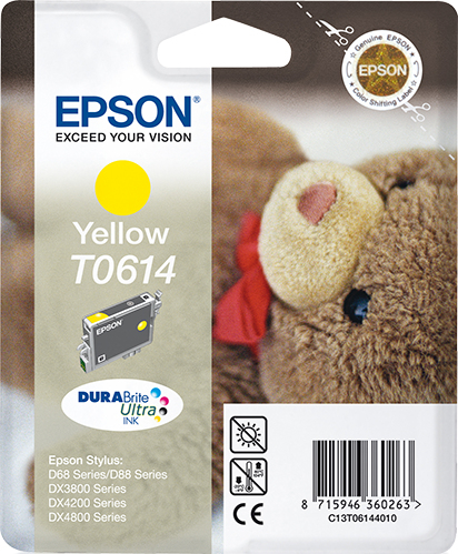 Epson T061 (Teddybear) Yellow Ink Cartridge - DURABrite Ultra Ink (C13T06144010) 