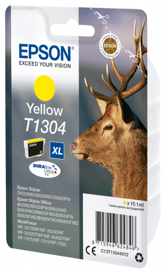 Epson T1304 (Stag) Yellow Ink Cartridge - DURABrite Ultra Ink (C13T13044012) 
