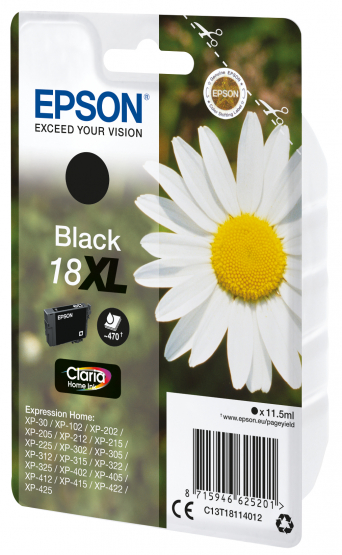 Epson 18XL (Daisy) Black Ink Cartridge - Claria Home Ink (C13T18114012) 