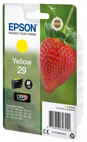 Epson 29 (Strawberry) Yellow Ink Cartridge - Claria Home Ink (C13T29844012) 