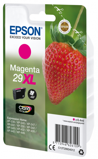 Epson 29XL (Strawberry) Magenta Ink Cartridge - Claria Home Ink - High Capacity (C13T29934012) 