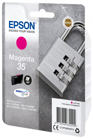 Epson 35 (Padlock) Magenta Ink Cartridge - DURABrite Ultra Ink (C13T35834010) 