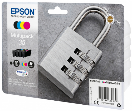 Epson 35 (Padlock) Ink Cartridge Multipack 4-colours - DURABrite Ultra Ink (C13T35864010) 