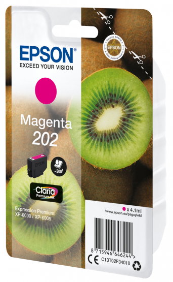 Epson 202 (Kiwi) Magenta Ink Cartridge - Claria Premium Ink (C13T02F34010) 