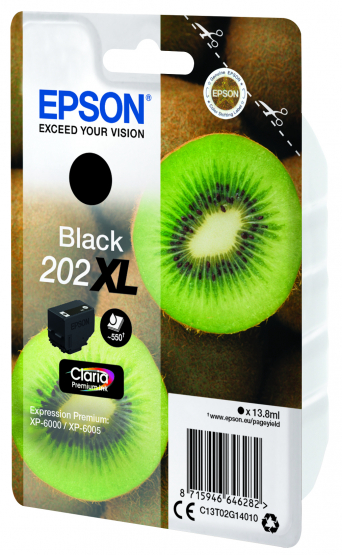 Epson 202XL (Kiwi) Black Ink Cartridge - Claria Premium Ink - High Capacity (C13T02G14010) 