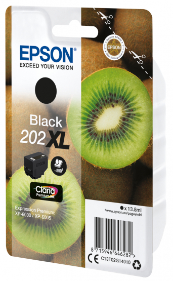 Epson 202XL (Kiwi) Black Ink Cartridge - Claria Premium Ink - High Capacity (C13T02G14010) 
