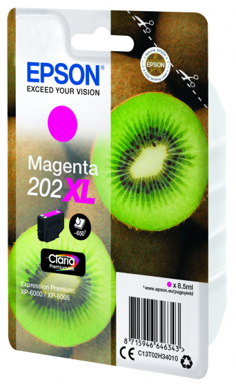 Epson 202XL (Kiwi) Magenta Ink Cartridge - Claria Premium Ink - High Capacity (C13T02H34010) 