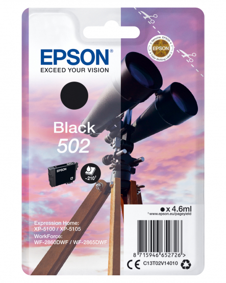 Epson 502 (Binoculars) Black Ink Cartridge (C13T02V14010) 