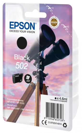 Epson 502 (Binoculars) Black Ink Cartridge (C13T02V14010) 