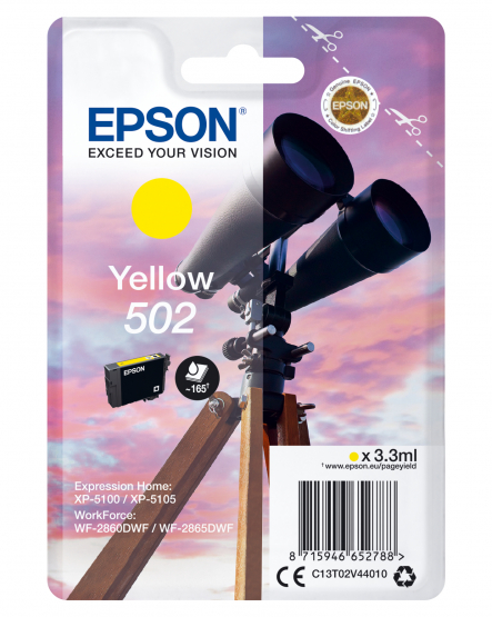 Epson 502 (Binoculars) Yellow Ink Cartridge (C13T02V44010) 