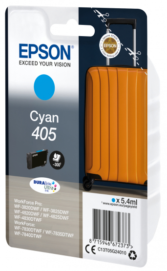 Epson 405 (Suitcase) Cyan Ink Cartridge - DURABrite Ultra Ink (C13T05G24010) 