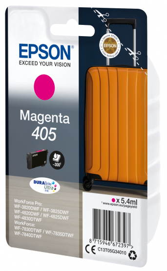 Epson 405 (Suitcase) Magenta Ink Cartridge - DURABrite Ultra Ink(C13T05G34010) 