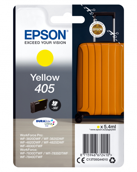Epson 405 (Suitcase) Yellow Ink Cartridge - DURABrite Ultra Ink (C13T05G44010) 
