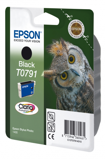 Epson T0791 (Owl) Black Ink Cartridge - Claria Photographic Ink (C13T07914010) 