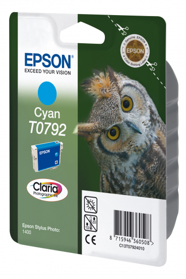 Epson T0792 (Owl) Cyan Ink Cartridge - Claria Photographic Ink (C13T07924010) 