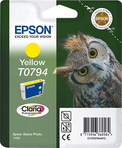 Epson T0794 (Owl) Yellow Ink Cartridge - Claria Photographic Ink (C13T07944010) 