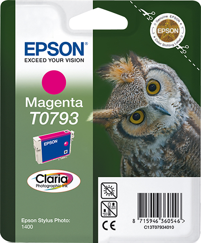 Epson T0793 (Owl) Magenta Ink Cartridge - Claria Photographic Ink (C13T07934010) 
