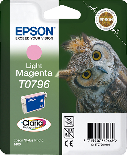 Epson T0796 (Owl) Light Magenta Ink Cartridge - Claria Photographic Ink (C13T07964010) 
