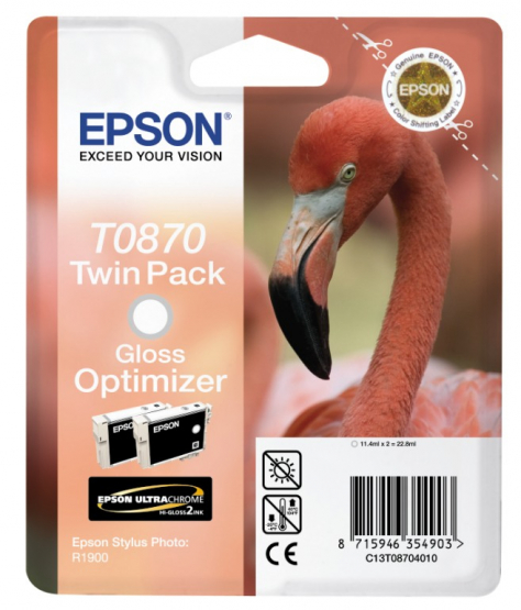 Epson T0870 (Flamingo) Gloss Optimizer Twin Pack (C13T08704010) 