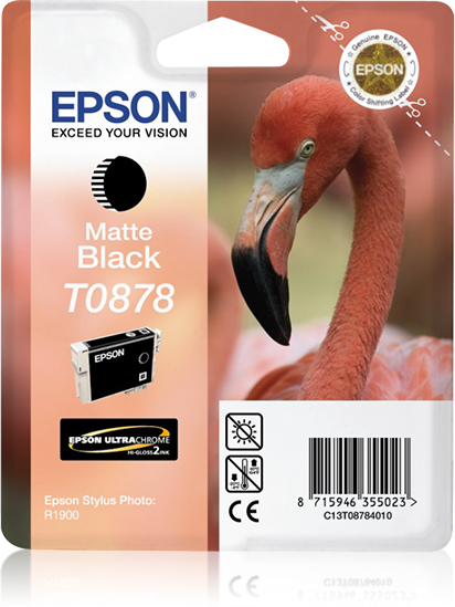 Epson T0878 (Flamingo) Matte Black Ink Cartridge - Ultra Gloss (C13T08784010) 