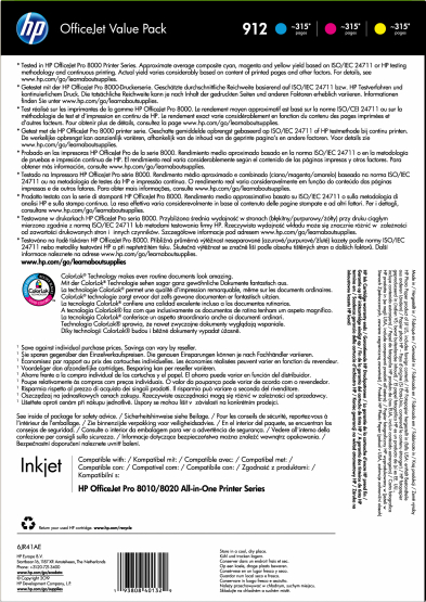 HP 912 Office Value Pack (6JR41AE) 