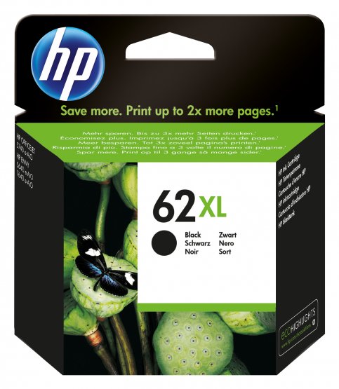 HP 62XL Black Original Ink Cartridge - High Capacity (C2P05AE) 