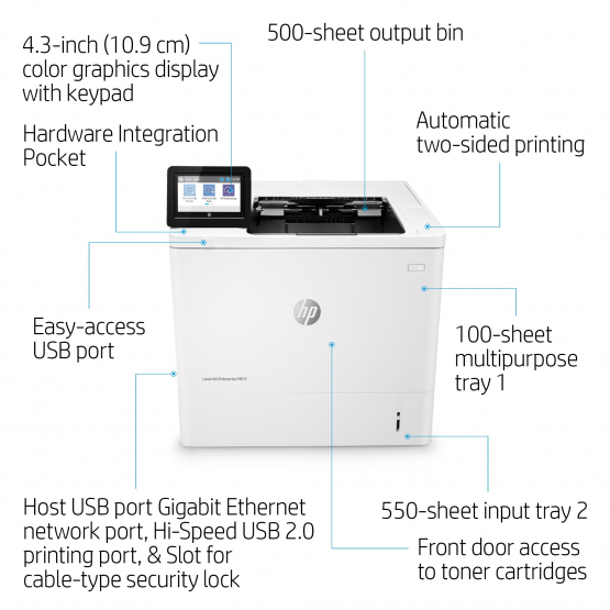 HP LaserJet Enterprise M611dn Printer (7PS84A#B19) 