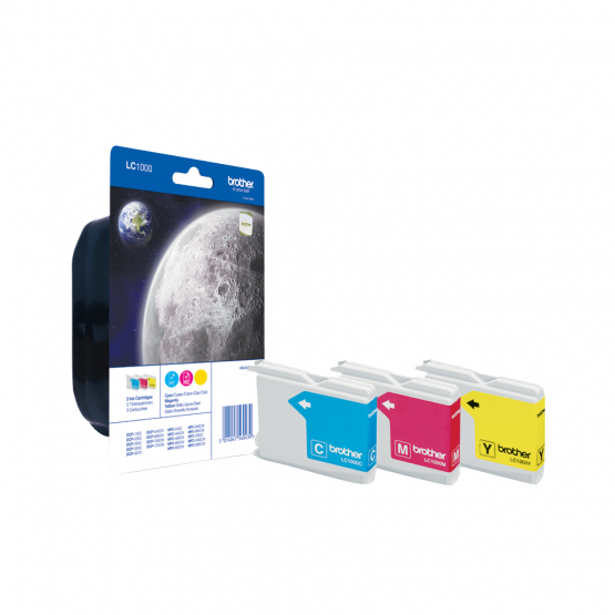 Brother LC-1000 Ink Cartridges Tri Colour - Cyan, Magenta, Yellow (LC1000RBWBP) 