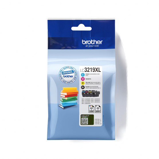 Brother LC-3219XL Ink Cartridge Multi-Pack - Black, Cyan, Magenta, Yellow - High Capacity (LC3219XLVAL) 
