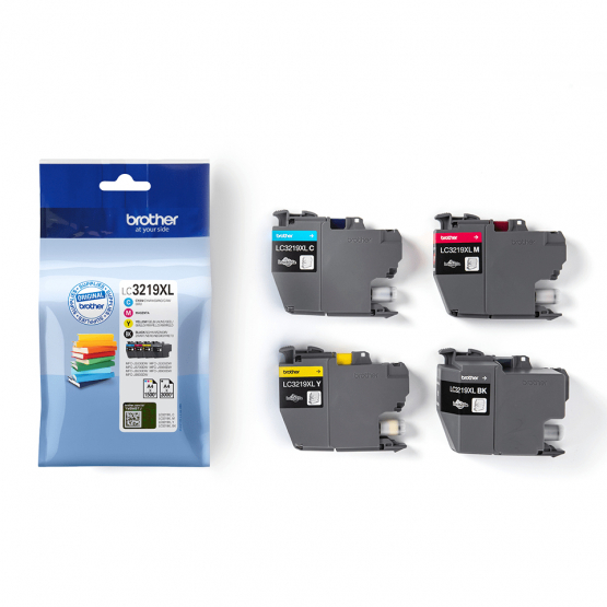 Brother LC-3219XL Ink Cartridge Multi-Pack - Black, Cyan, Magenta, Yellow - High Capacity (LC3219XLVAL) 