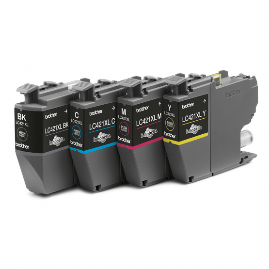 Brother LC421XL Ink Cartridge Mutli-Pack - Black, Cyan, Magenta, Yellow - High Capacity (LC421XLVAL) 