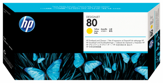 HP 80 Yellow Original Printhead and Printhead Cleaner Kit (C4823A) 