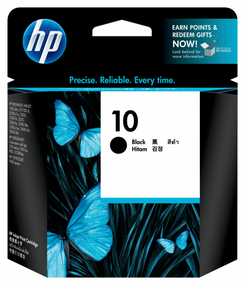 HP 10 Black Original Ink Cartridge(C4844A) 