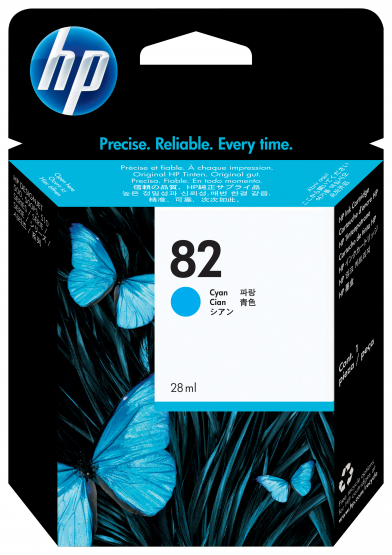 HP 82 Cyan DesignJet Ink Cartridge (C4911A) 