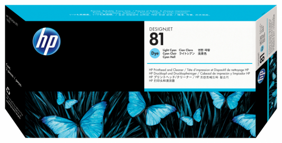 HP 81 Light Cyan DesignJet Printhead and Printhead Cleaner (C4954A) 