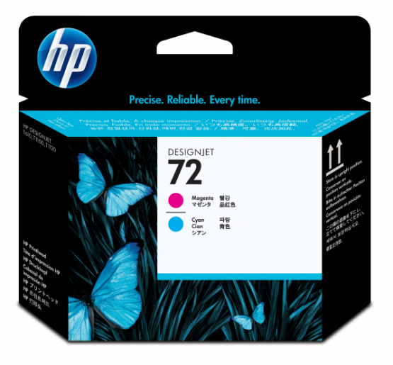 HP 72 Magenta and Cyan Original DesignJet Printhead (C9383A) 