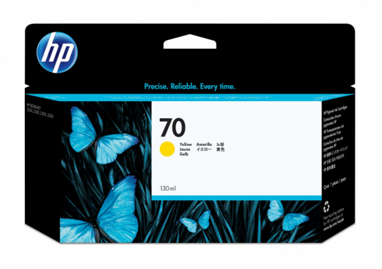 HP 70 Yellow Original DesignJet Ink Cartridge (C9454A) 