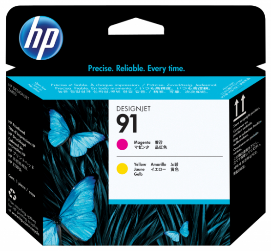 HP 91 Magenta and Yellow Original DesignJet Printhead (C9461A) 