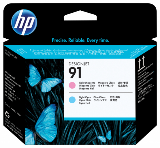 HP 91 Light Magenta and Light Cyan Original DesignJet Printhead (C9462A) 