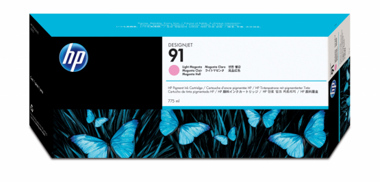 HP 91 Light Magenta Original DesignJet Pigment Ink Cartridge (C9471A) 