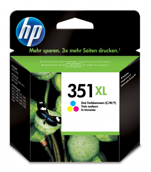 HP 351XL Tri-Colour Original Ink Cartridge - Cyan, Magenta, Yellow - High Capacity (CB338EE) 